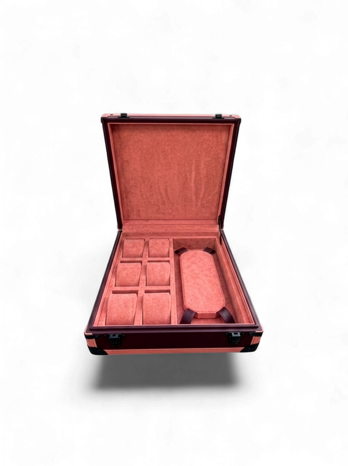 SIX-WATCH TRUNK WITH NECKLACE: RED