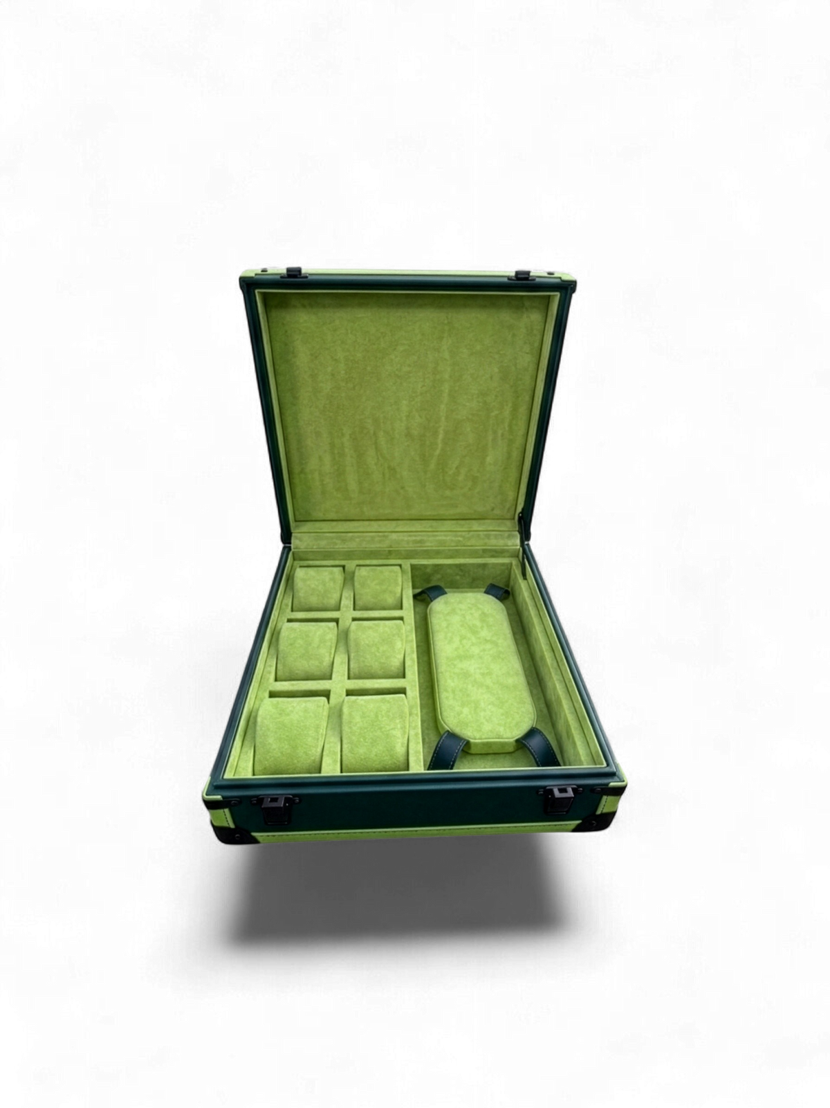 SIX-WATCH TRUNK WITH NECKLACE: GREEN
