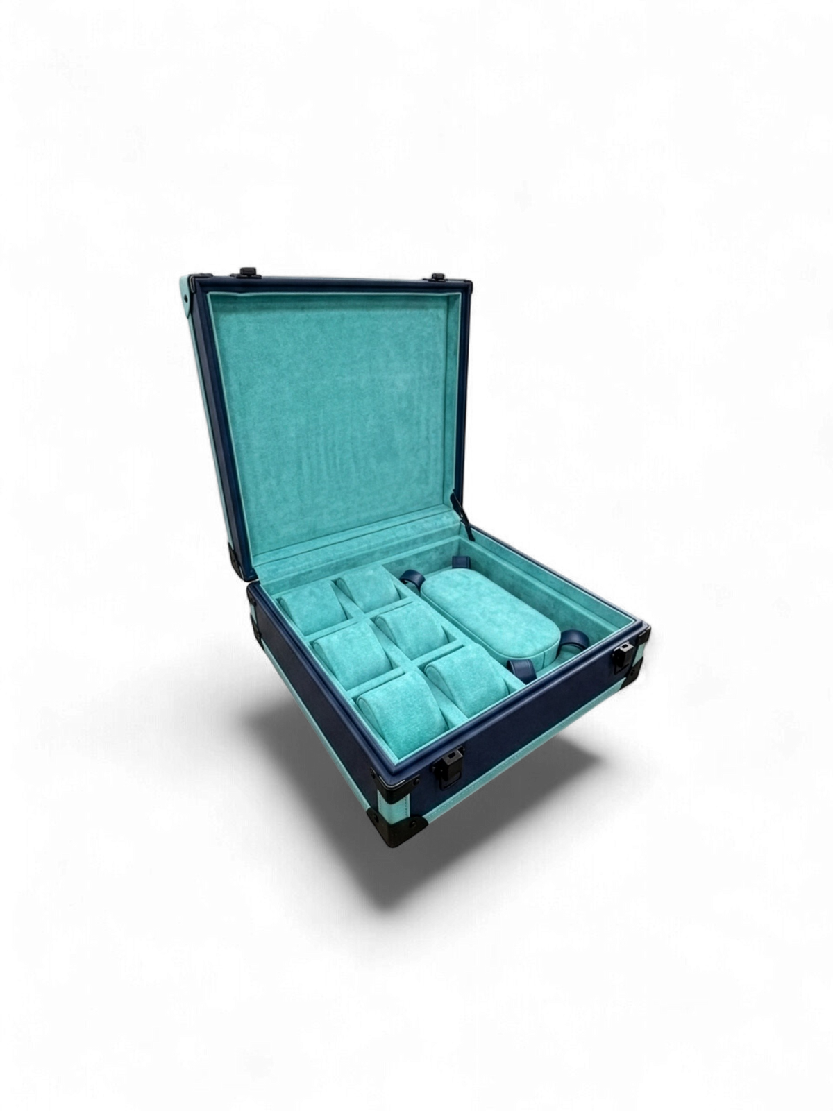 SIX-WATCH TRUNK WITH NECKLACE: BLUE
