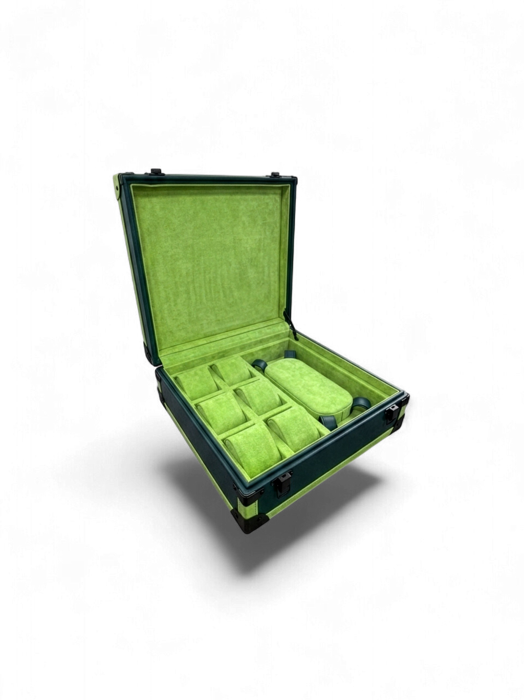SIX-WATCH TRUNK WITH NECKLACE: GREEN