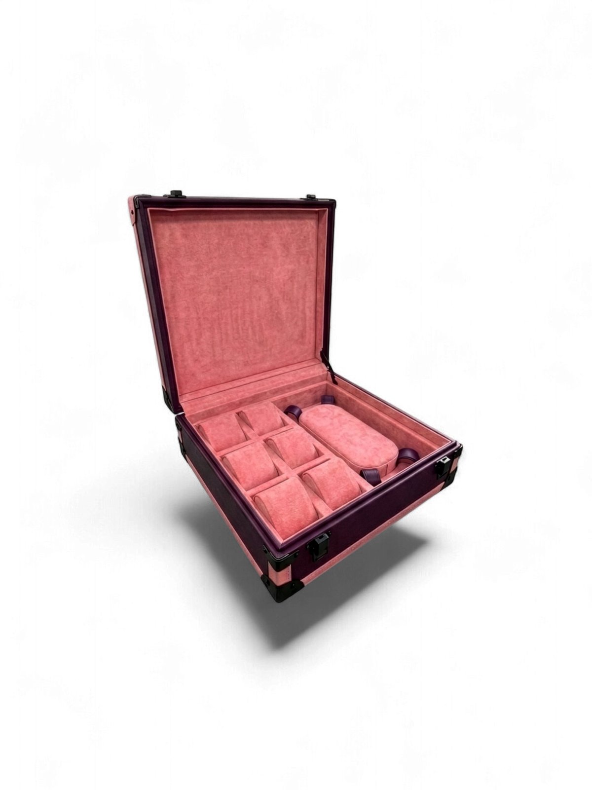 SIX-WATCH TRUNK WITH NECKLACE: RED